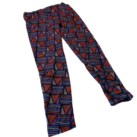 Lularoe Geometric Print Leggings One Size Polyester Spandex Blend - Picture 2 of 7